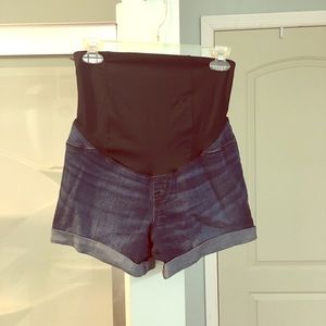 Maternity jean shorts